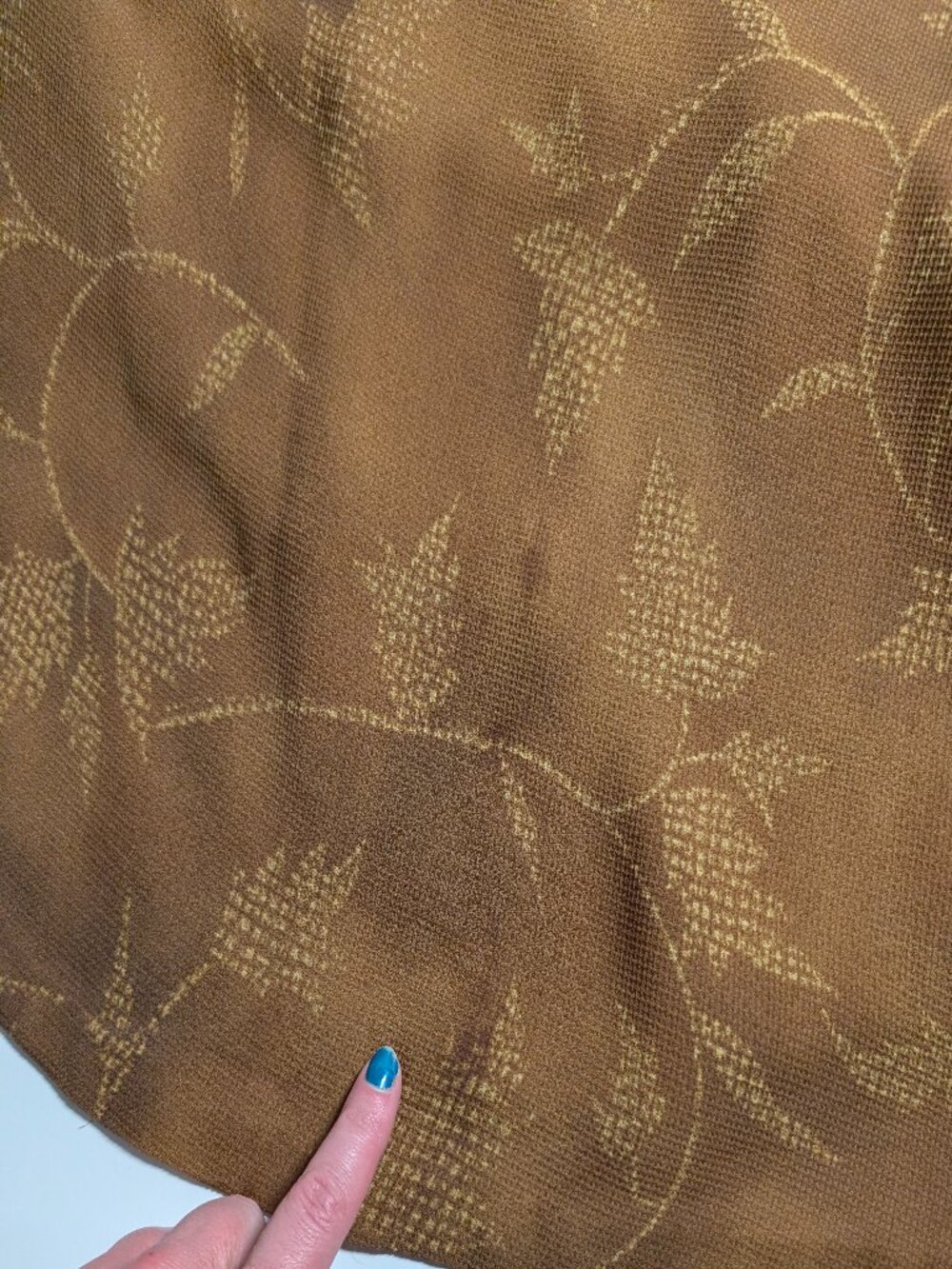 Jones New York 100% Silk Floral Midi Skirt Brown Size 14 - Picture 13 of 13